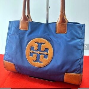 Tory Burch Navy and Brown Tote